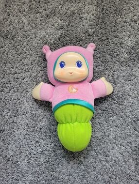 Glow Worm Musical Light Up Plush Pink & Green Cuddly 11" Musical